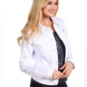 Hudson Jeans Classic White Denim Jacket Size Small